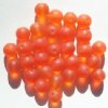 25 10mm Transparent Matte Orange Round Glass Beads